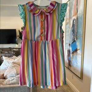 Matilda Jane Multicolor Striped Dress with Heart Buttons